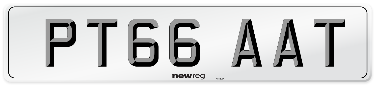 PT66 AAT Number Plate from New Reg